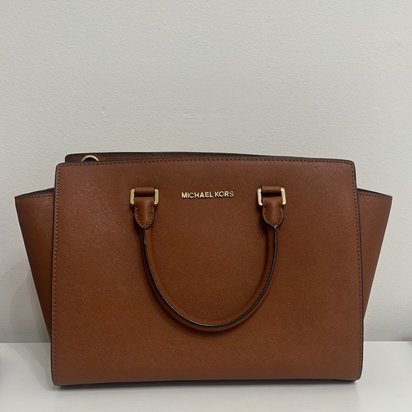 Michael Kors Brown Satchel with Gold Hardware Purse - Picture 1 of 4